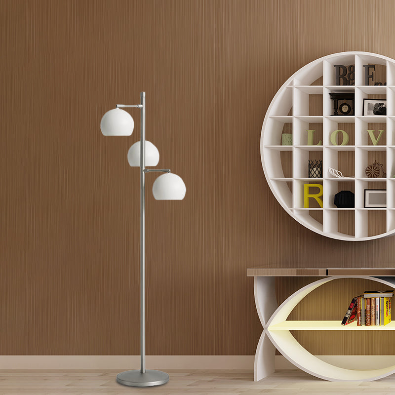 Simplicity Sphere-Shaped Metal Floor Lamp With 3 Heads In Black/White/Blue - Ideal For Living Room