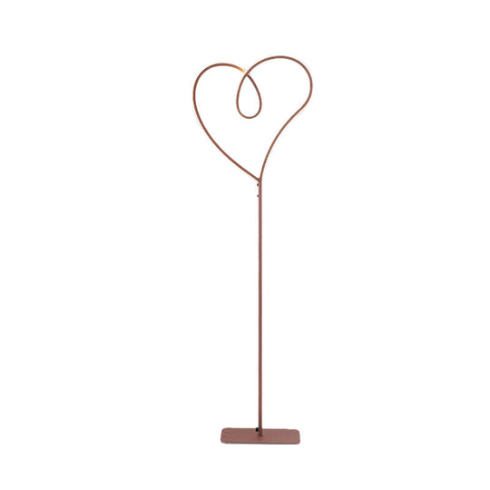 Modern Led Metal Floor Reading Lamp With Heart-Shaped Stand Coffee Finish