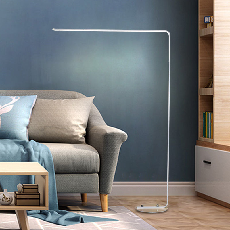 Contemporary Led Standing Floor Lamp For Living Room - Black/White Acrylic Adjustable Angle Reading