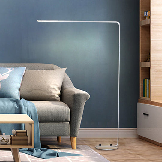 Contemporary Led Standing Floor Lamp For Living Room - Black/White Acrylic Adjustable Angle Reading