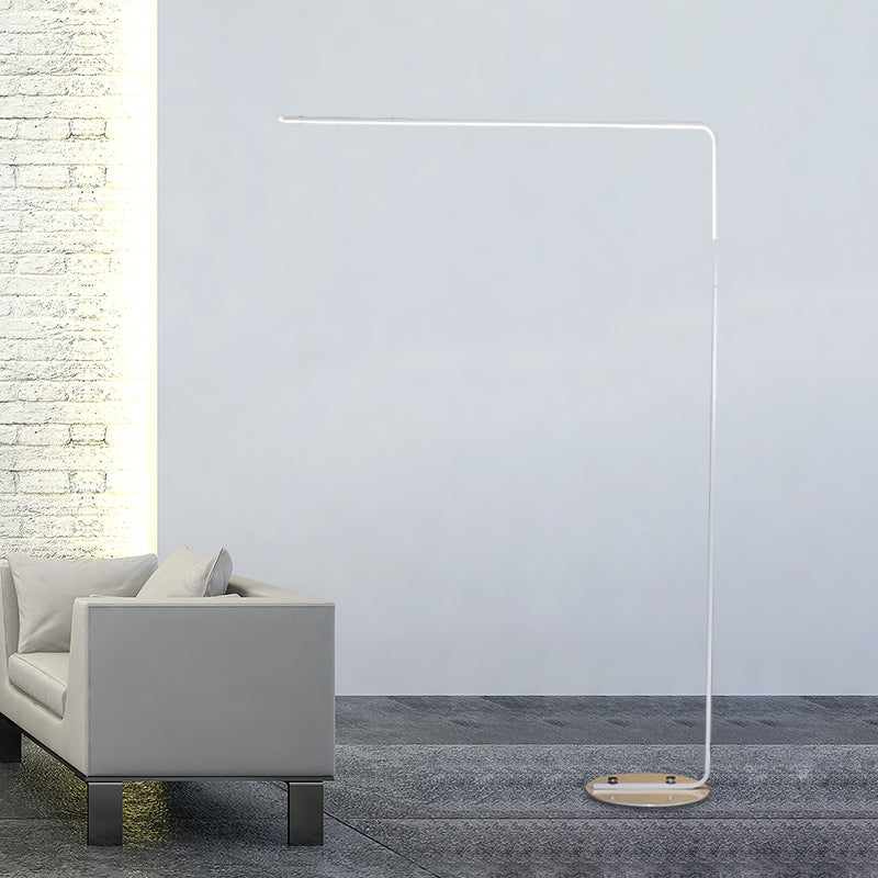 Contemporary Led Standing Floor Lamp For Living Room - Black/White Acrylic Adjustable Angle Reading
