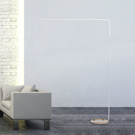 Contemporary Led Standing Floor Lamp For Living Room - Black/White Acrylic Adjustable Angle Reading