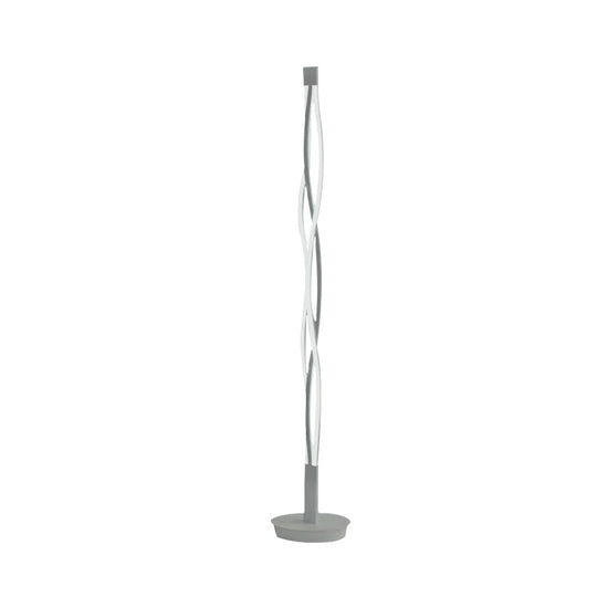Modern Metal Stick Lamp: Black/White Led Nordic Floor Lighting With Spiral Design In