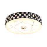 Modern Crystal-Encrusted Led Black Ceiling Mounted Flushmount Lamp For Bedroom