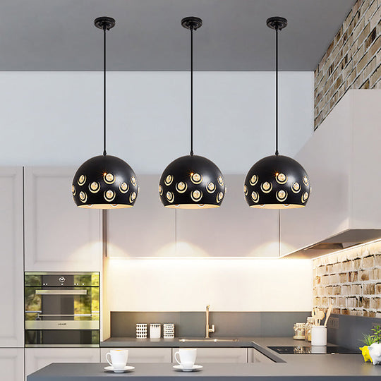 Modern Black Metal Pendant Ceiling Lamp With Minimalist Design