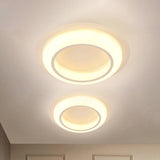 Nordic Led Circle Ceiling Light In Acrylic - Sleek Flush Mount For Bedroom