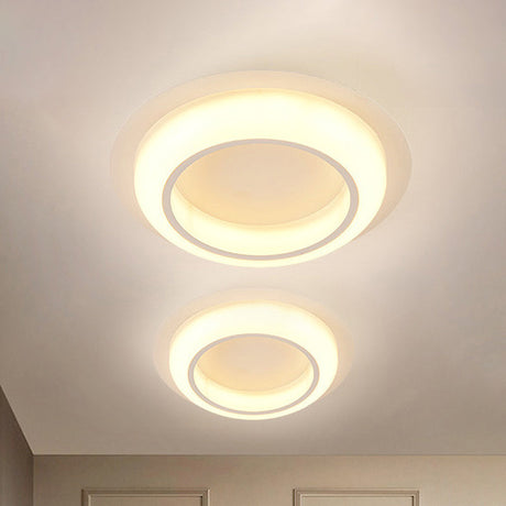 Nordic Led Circle Ceiling Light In Acrylic - Sleek Flush Mount For Bedroom