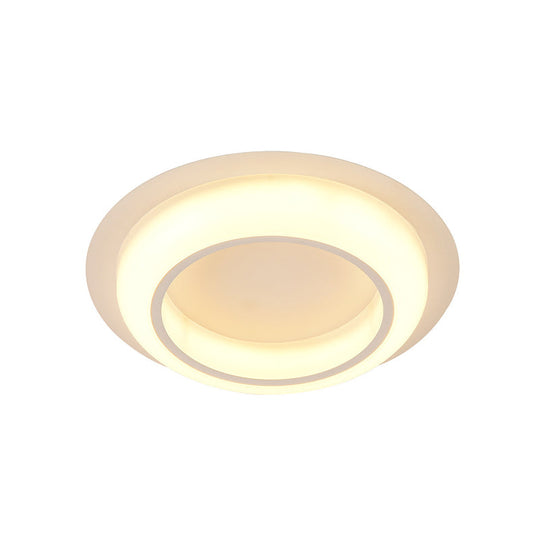 Nordic Led Circle Ceiling Light In Acrylic - Sleek Flush Mount For Bedroom