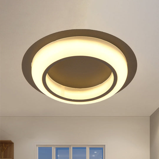 Nordic Led Circle Ceiling Light In Acrylic - Sleek Flush Mount For Bedroom