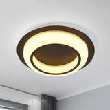 Nordic Led Circle Ceiling Light In Acrylic - Sleek Flush Mount For Bedroom Black