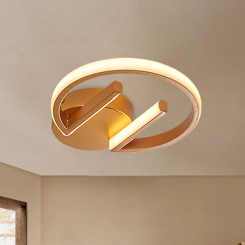 Gold Geometric Led Ceiling Light With Flush Mount And Warm/White / Warm