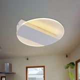Minimal Geometric Flushmount Led Ceiling Light In Black/White/Gold - White/Warm Lighting
