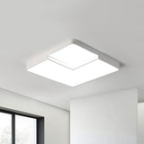 Modern Led Square Flush Mount Ceiling Light Fixture - White/Black White/Warm (16.5/20.5 W)