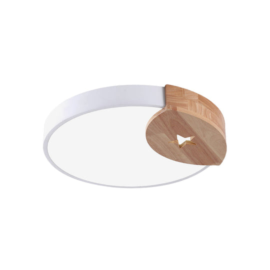 9/12 Circle White Led Flush Light With Acrylic Ceiling Mount - Modern White/Warm