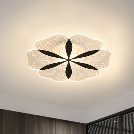 Minimalist Nordic Led Ceiling Flush Mount In Black White/Warm Light - Flower - Inspired Design