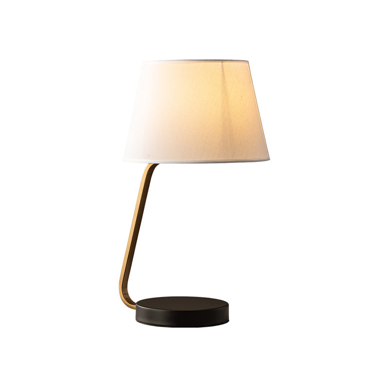 Océane - Nordic Urn-Like Reading Light Metal 1 Head Bedroom Nightstand Lamp With Fabric Shade In