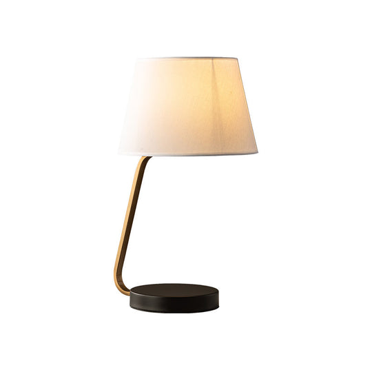 Océane - Nordic Urn-Like Reading Light Metal 1 Head Bedroom Nightstand Lamp With Fabric Shade In