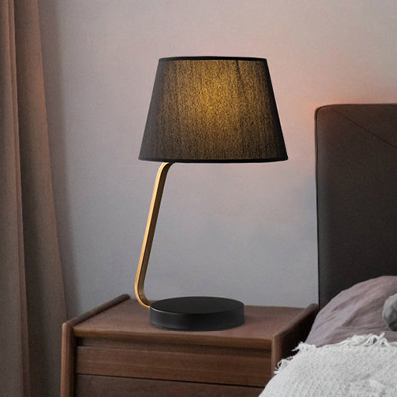 Océane - Nordic Urn-Like Reading Light Metal 1 Head Bedroom Nightstand Lamp With Fabric Shade In
