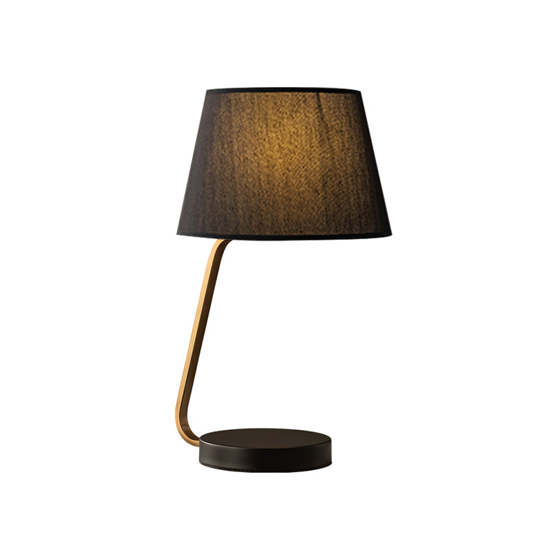 Océane - Nordic Urn-Like Reading Light Metal 1 Head Bedroom Nightstand Lamp With Fabric Shade In