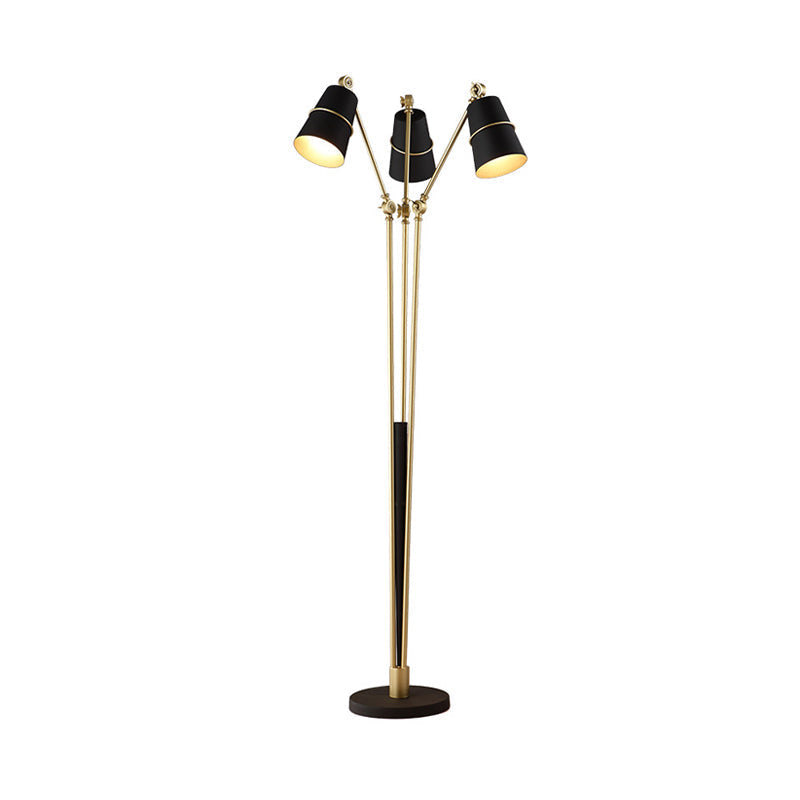 Modern Metal Tree Floor Lamp With 3 Heads For Living Room Reading White/Black