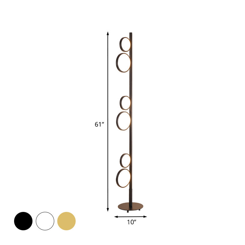 Nordic Acrylic Led Floor Lamp - Sphere Shape Stand Up Light Black/White/Gold Warm/White Lighting