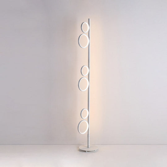 Nordic Acrylic Led Floor Lamp - Sphere Shape Stand Up Light Black/White/Gold Warm/White Lighting