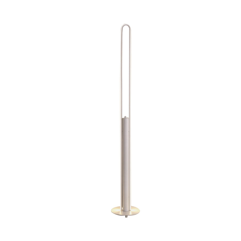 Minimalist Led Reading Floor Lamp In Acrylic Tubular Design - Black/White/Gold Warm/White Light