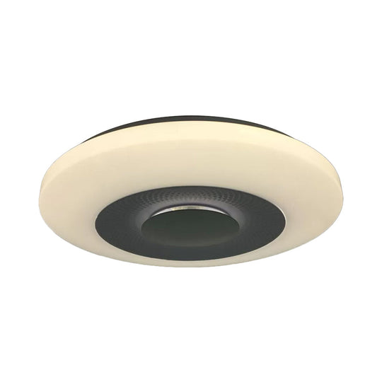 Modern Led Bedroom Flush Mount Fixture With Airship Acrylic Shade In Warm/Natural Light - White