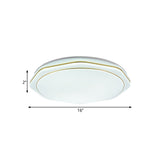 Modern White Led Acrylic Ceiling Lamp - 16/19.5 Geometry Flushmount For Bedroom Lighting