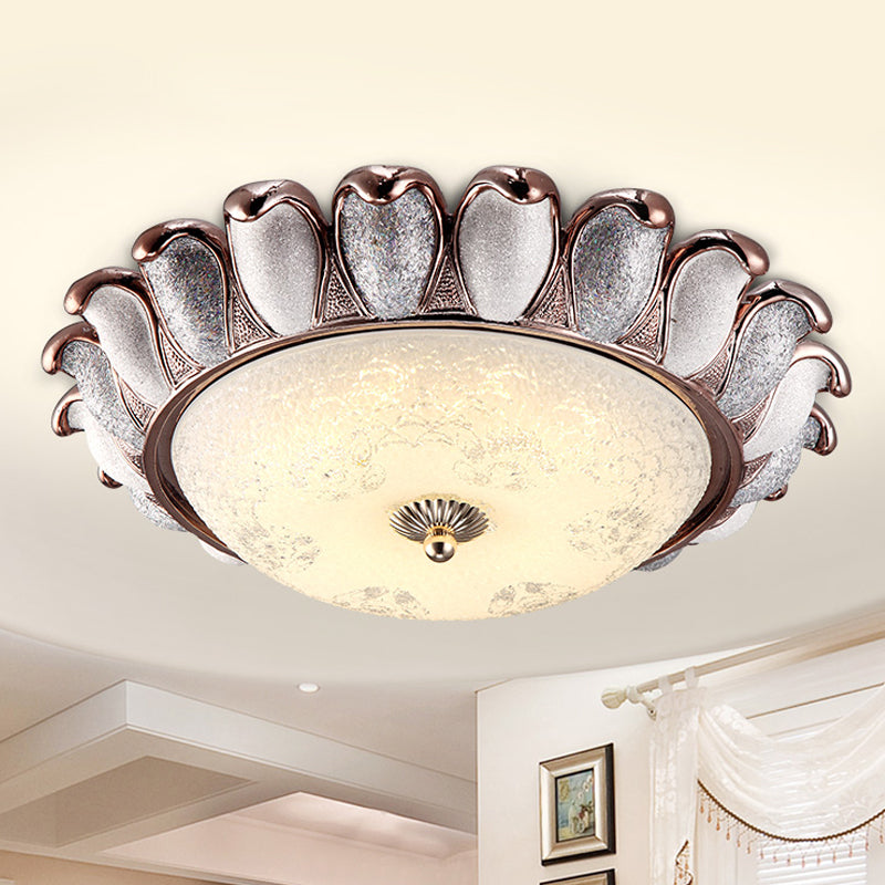 Sunflower Glass Ceiling Lamp: Textured Led Flush Mount 14/18/22 Width Silver/Gold Ideal For
