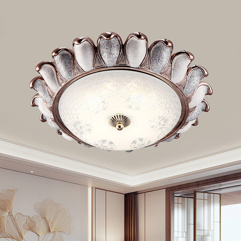 Sunflower Glass Ceiling Lamp: Textured Led Flush Mount 14/18/22 Width Silver/Gold Ideal For