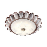 Sunflower Glass Ceiling Lamp: Textured Led Flush Mount 14/18/22 Width Silver/Gold Ideal For