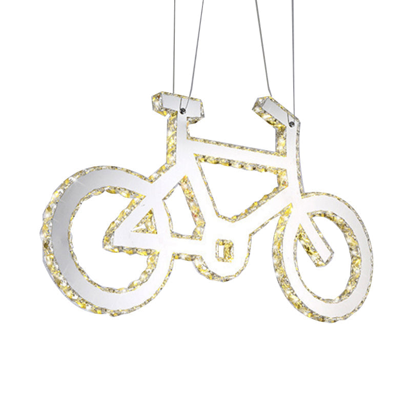 Chrome Bicycle Living Room Pendulum Led Crystal Chandelier Light
