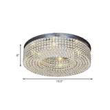 Modern Crystal Flush Mount Ceiling Light Fixture With 6-Bulb Recessed Lighting
