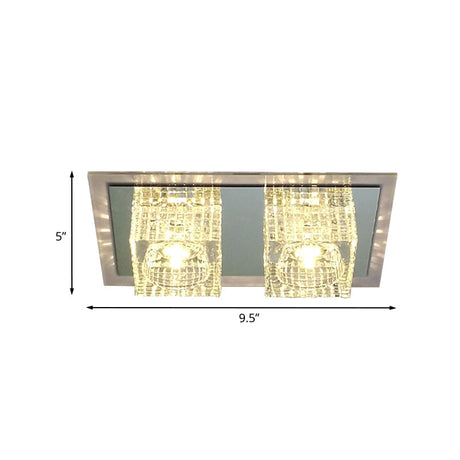 Modern Crystal Flush Mount Led Ceiling Light Fixture - Clear