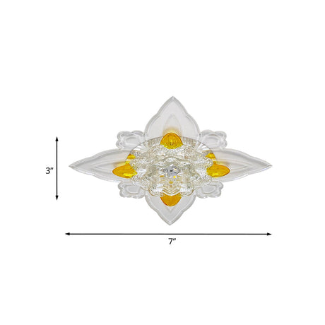 Blossoms Hall Flushmount Clear Crystal Glass Led Ceiling Lamp