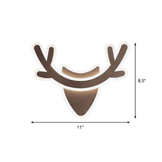 Nordic Flush Mount Wall Sconce With Led Light Coffee Heart Shape/Black Wifi Acrylic Shade And Elk