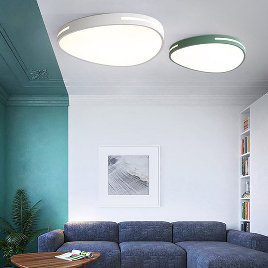 Teardrop Led Ceiling Light For Kindergarten And Bedroom - Nordic Style White