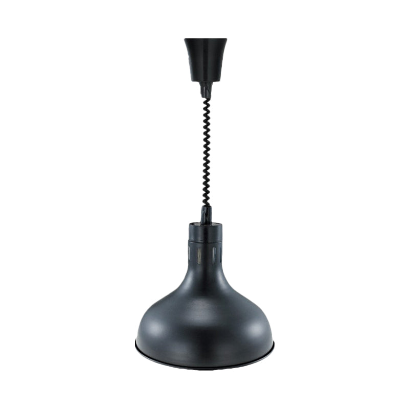 Extendable Pendant Lighting With Retro Dome Shade - Black 7’/11.5’ W