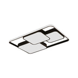 Contemporary Black And White Rectangular/Square Flush Mount Led Ceiling Light For Living Room -
