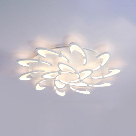 Contemporary Floral Led Ceiling Light Fixture In Warm/White/Natural With 3/6/9 Lights