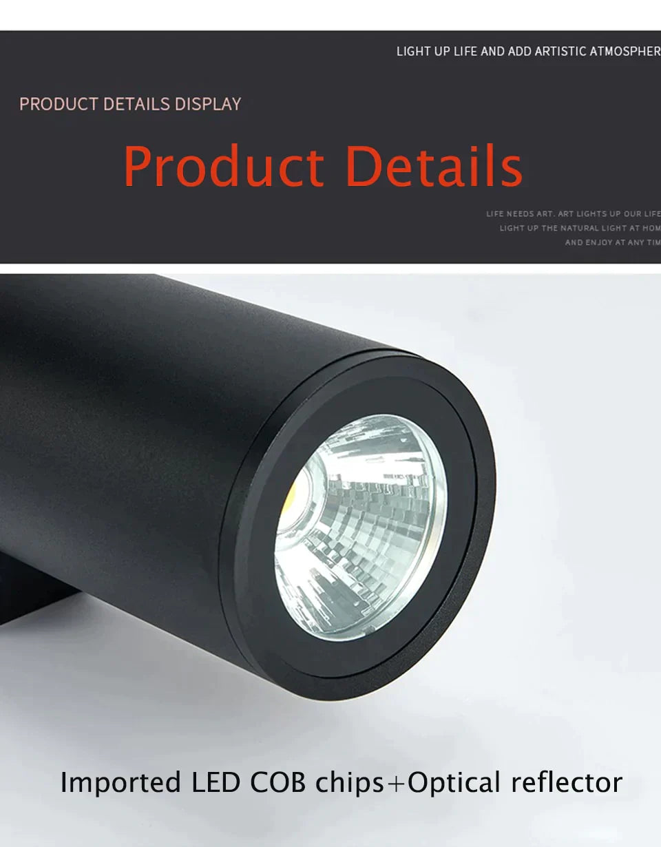 Waterproof Outdoor Led Wall Lamp Modern Ip67 Aluminum Light Black White Garden Porch Sconce 96V