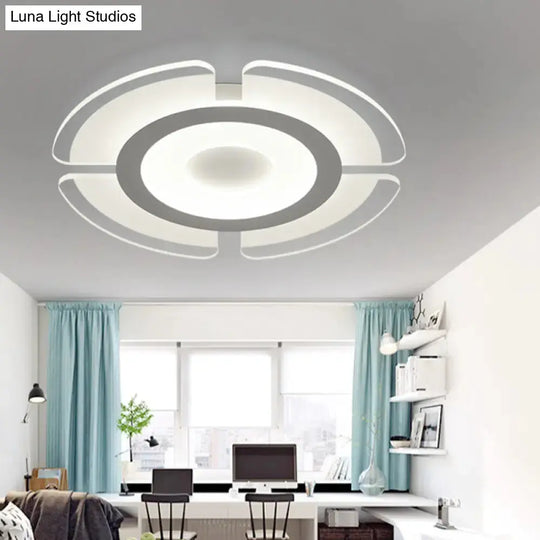 Minimalist Flush Mount Led Ceiling Lamp In White With Ultrathin Design & Acrylic Finish