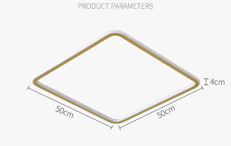 Nordic Bedroom Led Ceiling Lamp Full Copper Square