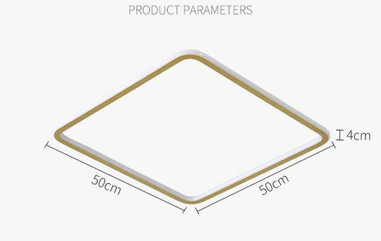 Nordic Bedroom Led Ceiling Lamp Full Copper Square