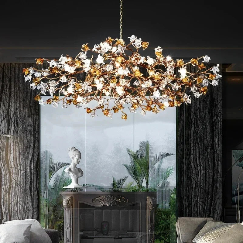 Maravelle Copper Branch Chandelier – Retro Luxury Pendant Light