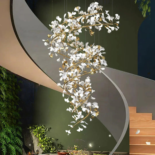 Aurelia Luxury Ginkgo Leaf Chandelier – Statement Lighting