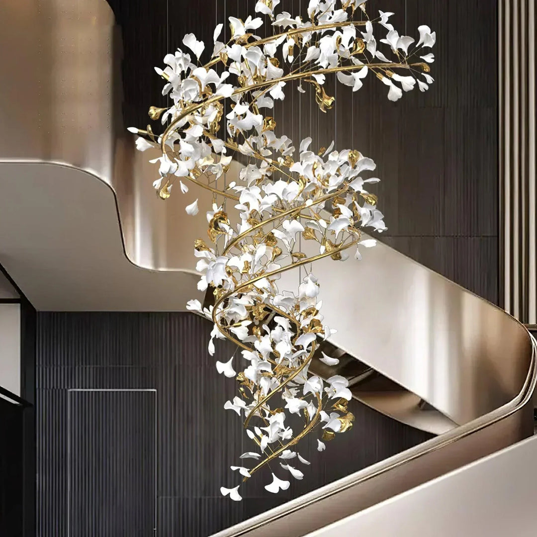 Aurelia Luxury Ginkgo Leaf Chandelier – Statement Lighting
