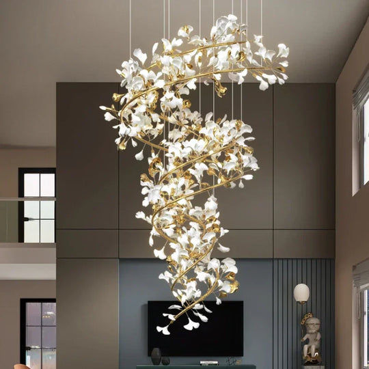 Aurelia Luxury Ginkgo Leaf Chandelier – Statement Lighting