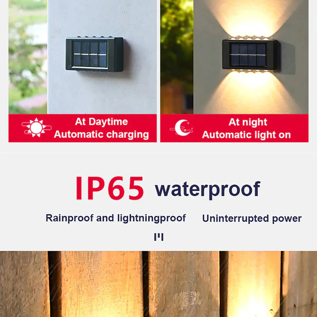 Solar Wall Lamp Outdoor Waterproof Up And Down Luminous Lighting Lamps